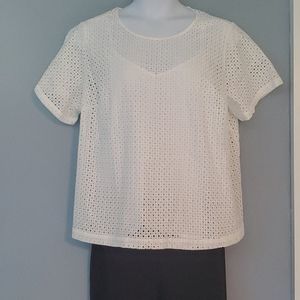 White Eyelet Top